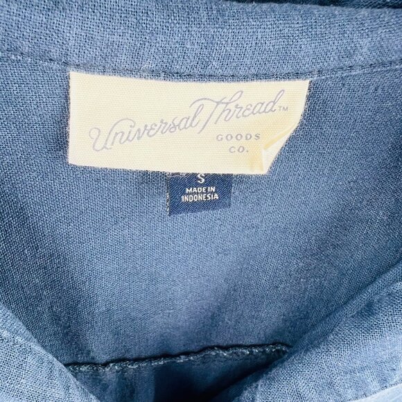 Universal Threads Romper Shorts Women's size Small Linen Rayon Navy Blue - Picture 3 of 6